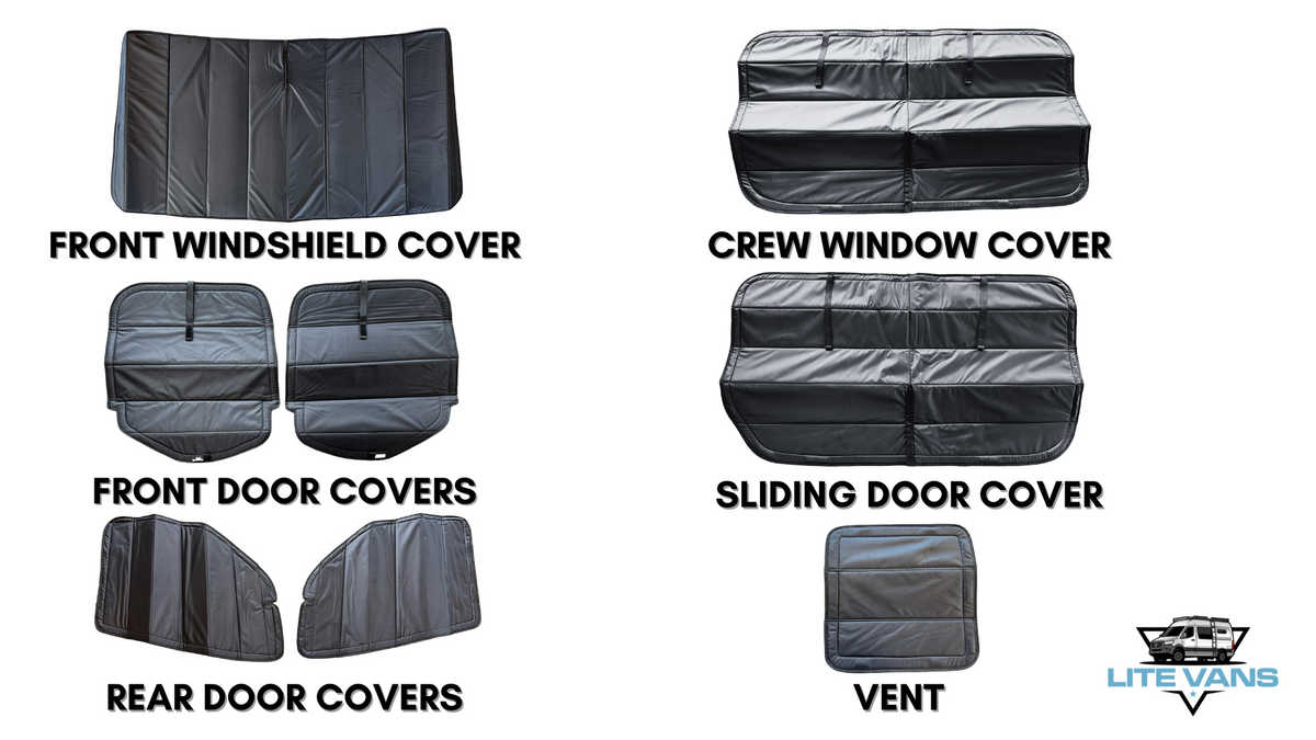 Sprinter Van Insulated Blackout Full 8-Piece Window Crew Set – Lite Vans